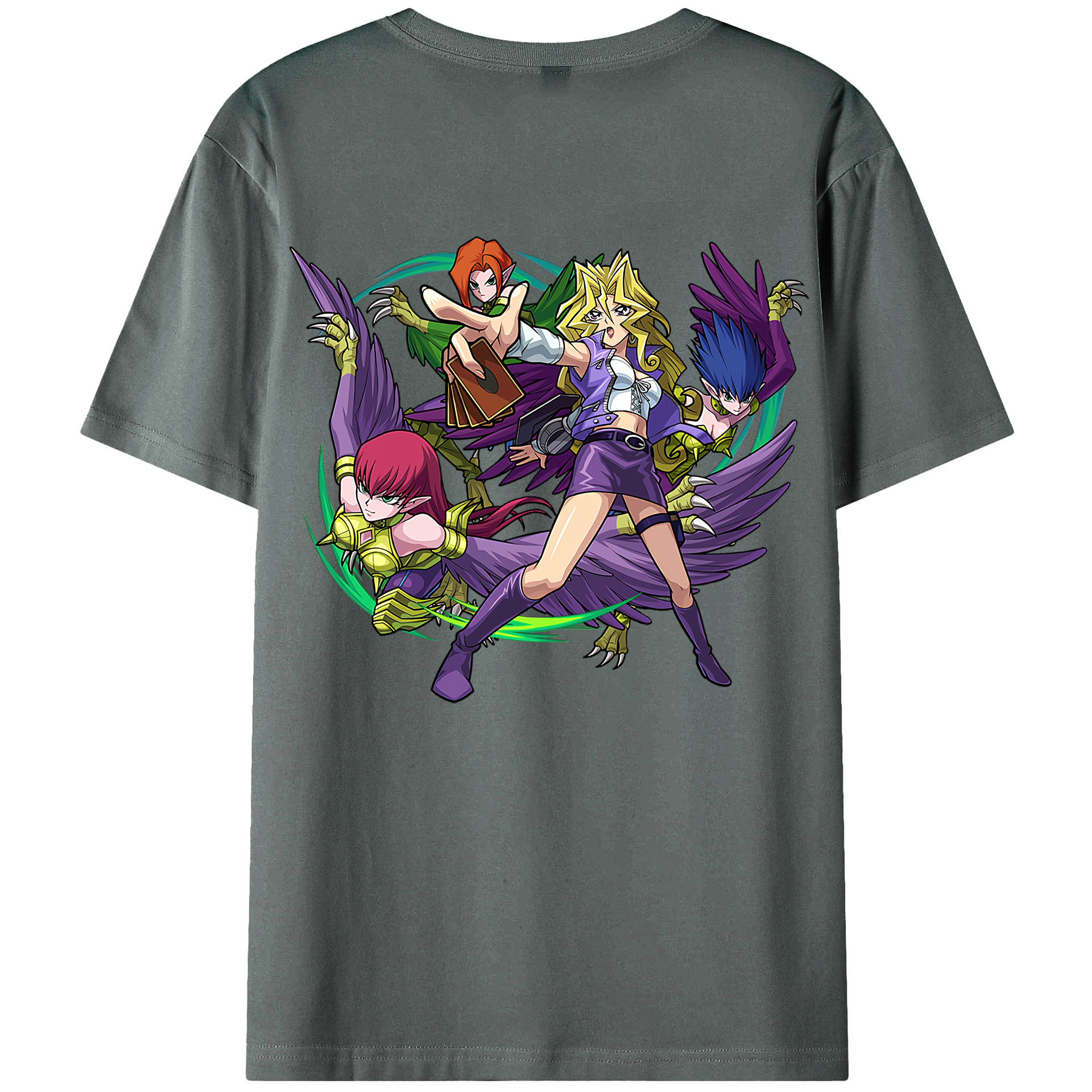 （画像用） 遊☆戯☆王 Yu-Gi-Oh! 綿100％ メンズ半袖Tシャツ（バックプリント） 通気性